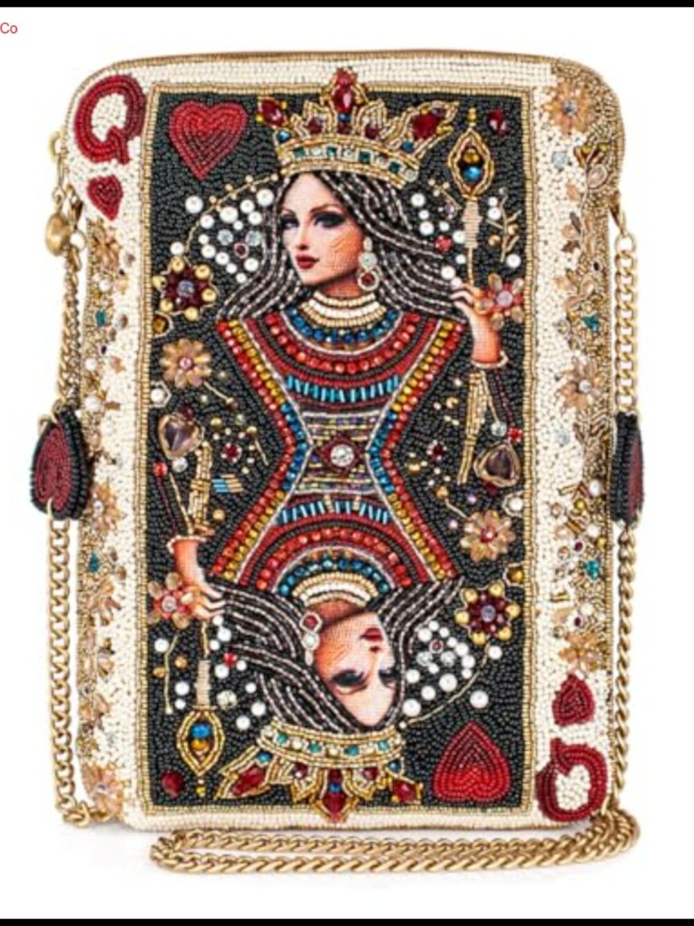Mary Frances Beaded Mini Crossbody Bag Removable Chain Strap Clutch
